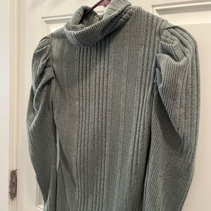 Puffy sleeve sweater dress blue small